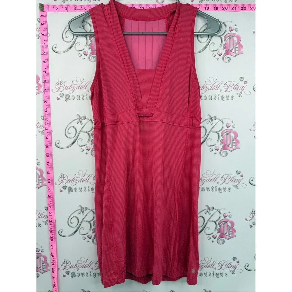 lululemon athletica tank top striped Deep V Tank Top Dress - Raspberry Pink